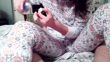 Amateur GF caging her cuckold BF's tiny dick