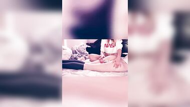 I'm toying his ass again with his favorite glass dildo