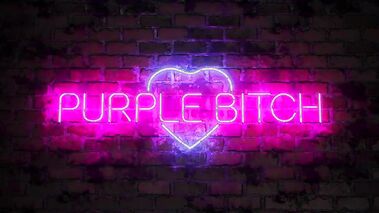 Pink and purple haired gals in a threesome