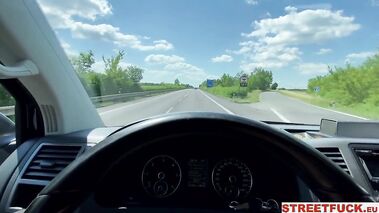 Asian hitchhiker picked up and fucked in Europe