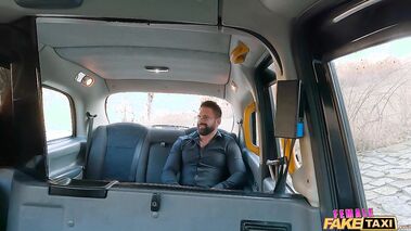 Red head female taxi driver receives cum in her mouth after sucking and fucking her passenger