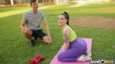 Sexy yoga girl fucked in all holes