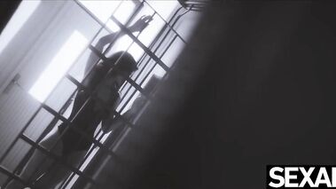 Black beauty and hot blonde oil each other up for lesbian sex