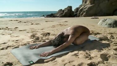 Naked Indian Yoga on the beach