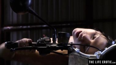 Kinky mechanic babe masturbate on her BMW R1200GS motorcycle