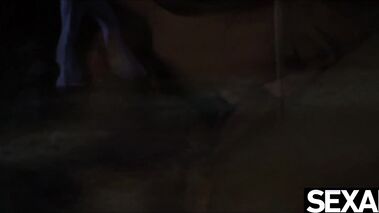 Gorgeous girls lick each other's pussy under the stars in Tahiti