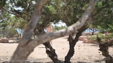 Naked outdoor hiking in Spain