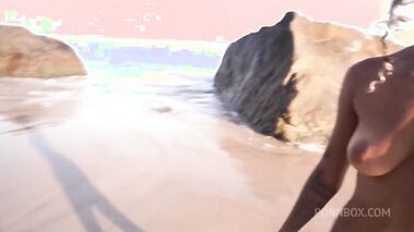 Brazilian Hottie Fucked In Front Of A Crowd On The Beach