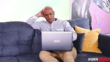 Double Penetrated After Getting Caught Masturbating In The Business Suite