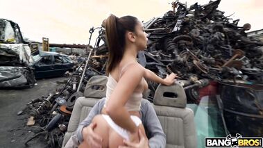 Junk Yard Anal, Sexy Latina Gets Her Cute Ass Fucked Hard In The Junkyard