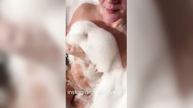 Sexy Wife in taking Bath Playing Her Tits