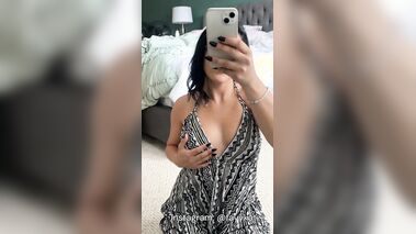 Horny MILF in Summer Dress Playing with Her Tits