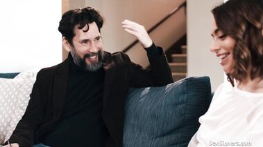 Sophia puts COCK AND BALLS in her mouth