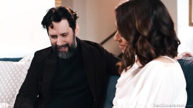 Sophia puts COCK AND BALLS in her mouth