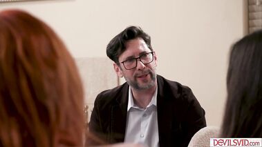 Stepmom and ex husband fuck stepdaughter