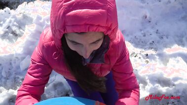 Winter Fucking On A Motorcycle