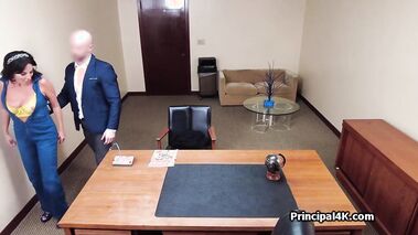 Principal tries on mature teachers juicy pussy