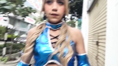 Amateur Public Halloween Cum Walk