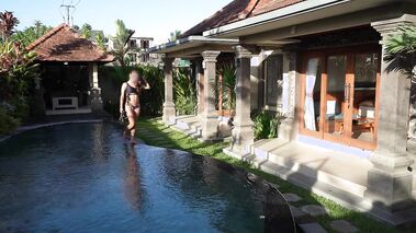 Hot Summer Vibes Passionate Couple Poolside Pegging