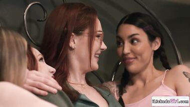 Milf fucked by stepdaughters and her bff