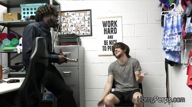 Throating and riding mall cops big black dick