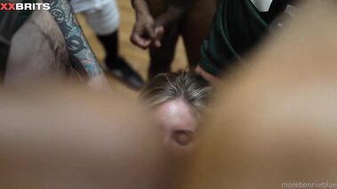 British Slut Bonnie Blue Destroyed by NFL Team's Massive Cocks - Rough Gangbang & Cum Drenched Finish